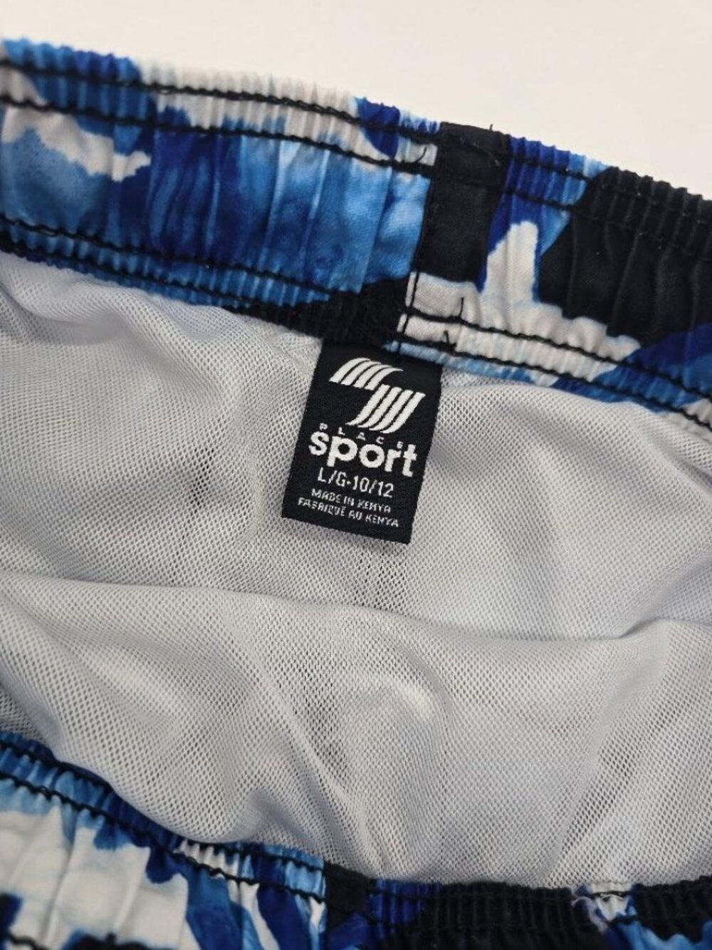 Shark Print Swim Trunks Boys L 10-12 Blue Beach Pool Shorts - Picture 5 of 7